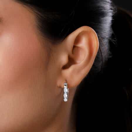 Moissanite Hoop Earrings in Platinum Over Sterling Silver 1.30 ctw image number 2