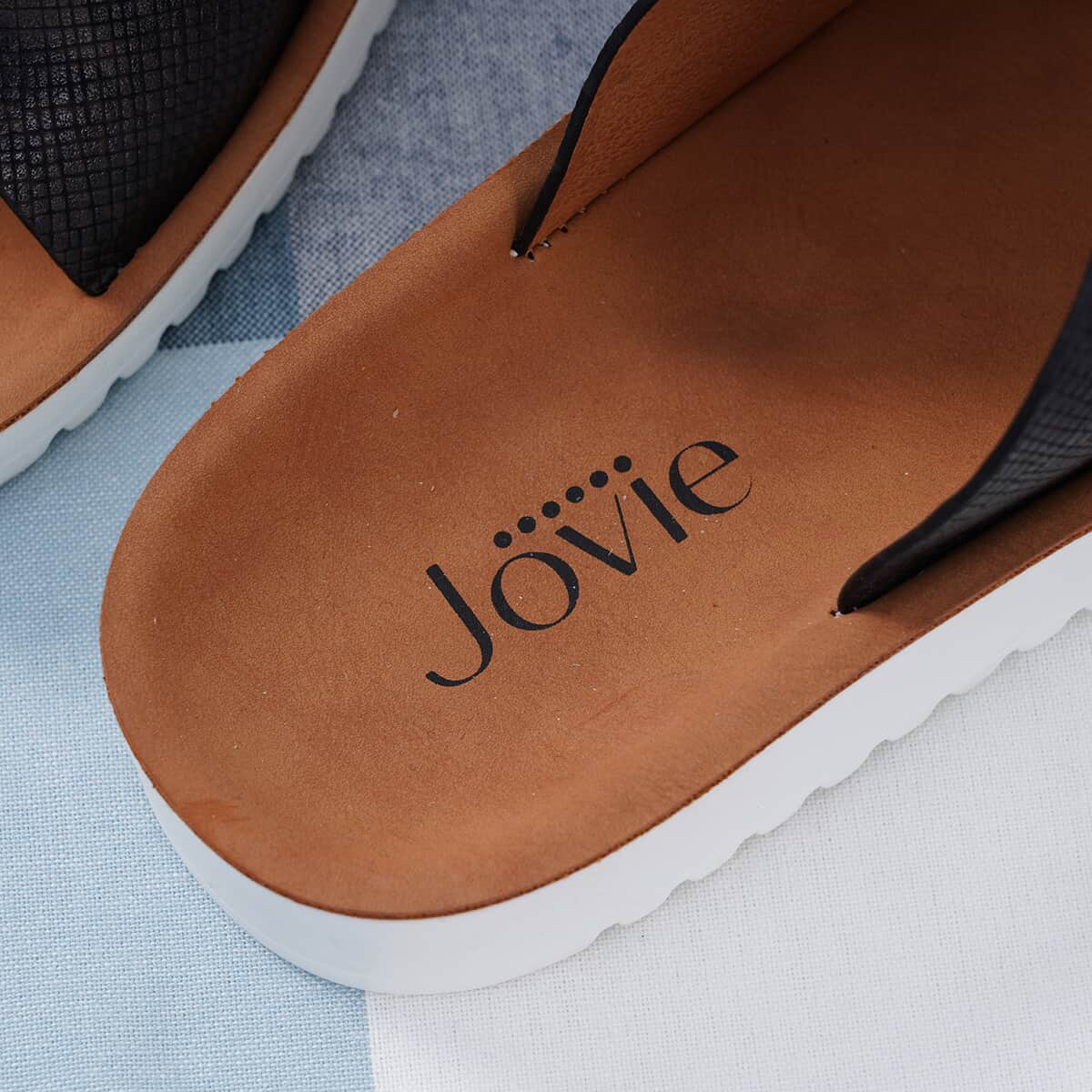 TLV JOVIE Brown Snakeskin Faux Leather 2 Strap Slip-On Sandal - US Size 4-4.5 (Euro 35) image number 6