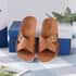 JOVIE Cognac Faux Leather Cross Strap Slip-on Sandal - US Size 4-4.5 (Euro 35) image number 4