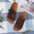 JOVIE Grey and Taupe Snakeskin Faux Leather 2 Strap Slip-On Sandal - US Size 7-7.5 (Euro 38) image number 4