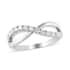 Moissanite Infinity Ring in Rhodium Over Sterling Silver (Size 7.0) 0.40 ctw image number 0