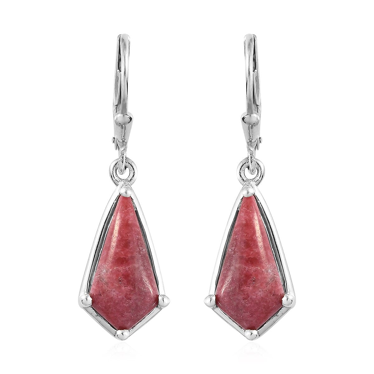 Norwegian Thulite Earrings in Platinum Over Sterling Silver 9.60 ctw
