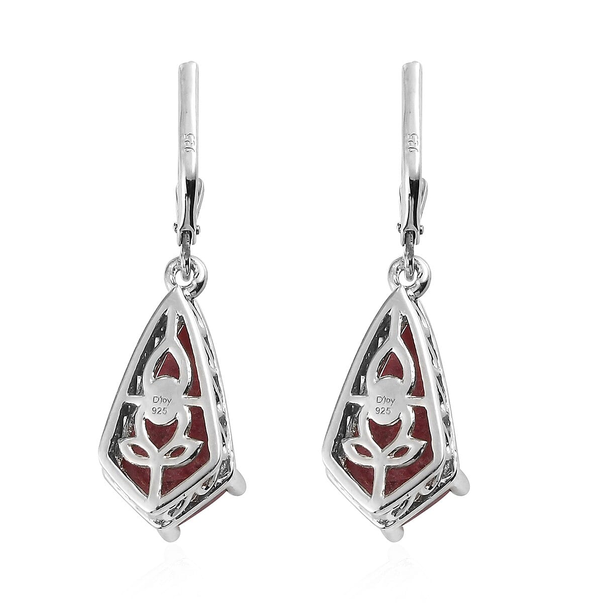 Norwegian Thulite Earrings in Platinum Over Sterling Silver 9.60 ctw