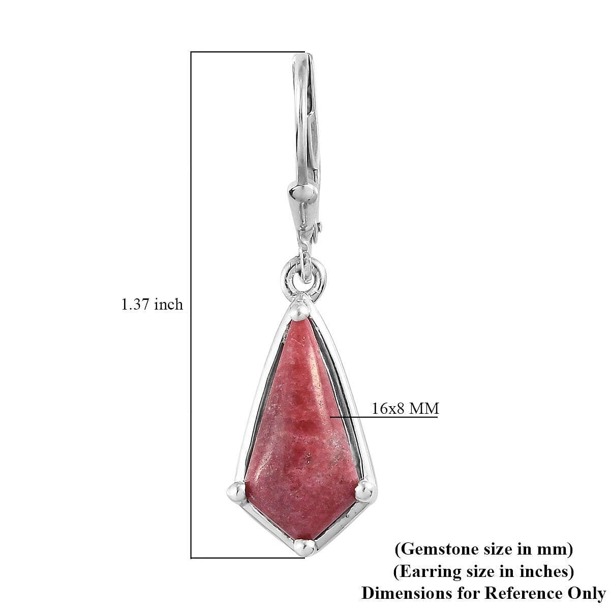 Norwegian Thulite Earrings in Platinum Over Sterling Silver 9.60 ctw