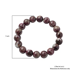 Morro Redondo Pink Plum Tourmaline 11-13mm Beaded Stretch Bracelet 207.50 ctw
