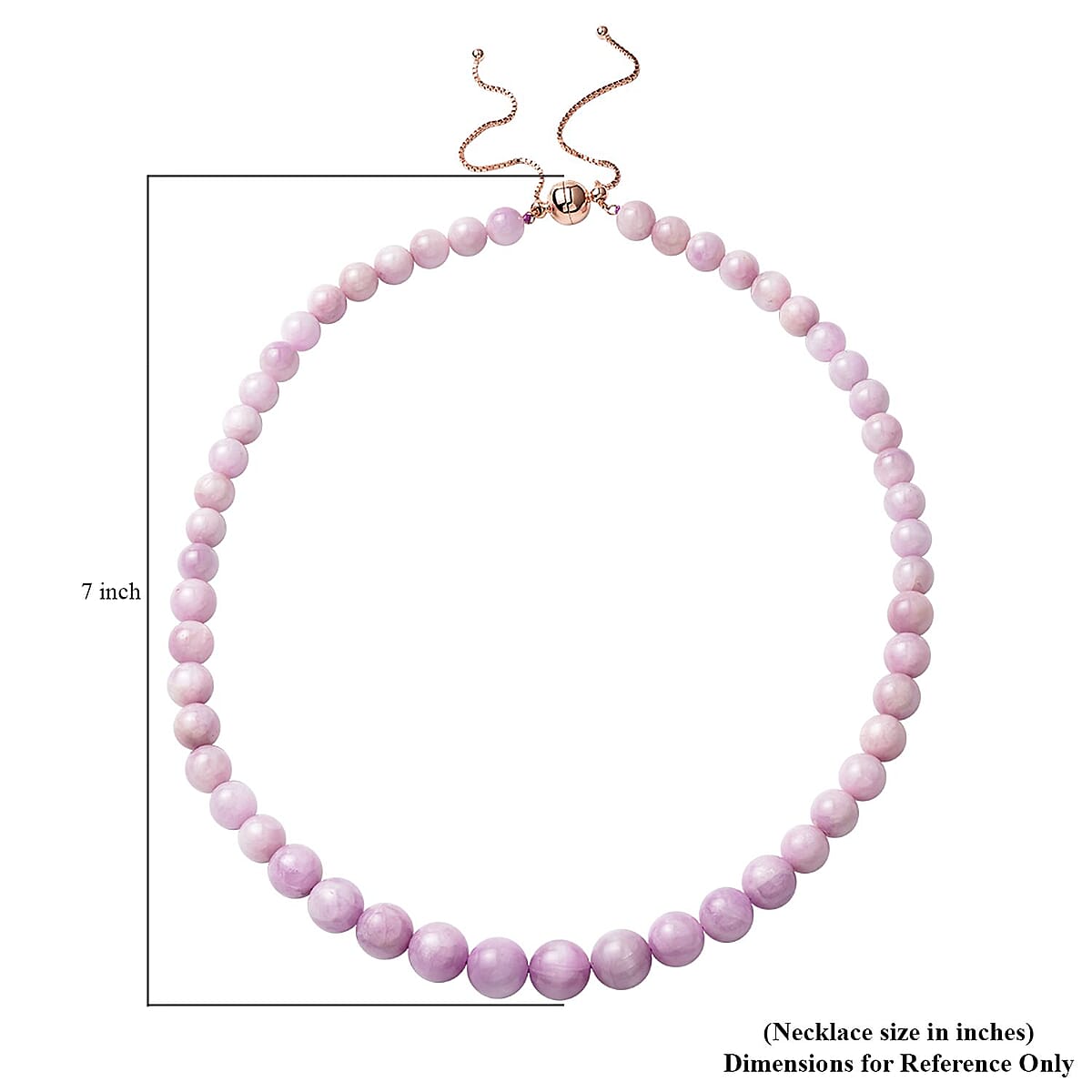 Kunzite Beads Necklace , Beaded Necklace , 14K Rose Gold Over Sterling Silver Necklace , 20 Inch Necklace 430.00 ctw image number 4