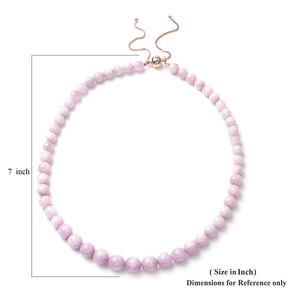 Kunzite Beads Necklace , Beaded Necklace , 14K Rose Gold Over Sterling Silver Necklace , 20 Inch Necklace 430.00 ctw image number 5