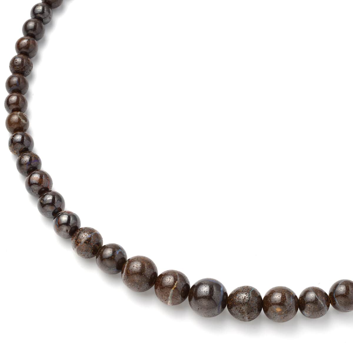 Boulder Opal Triplet 4-12mm Beaded Necklace 18-22 Inches in Rhodium Over Sterling Silver 199.50 ctw image number 2