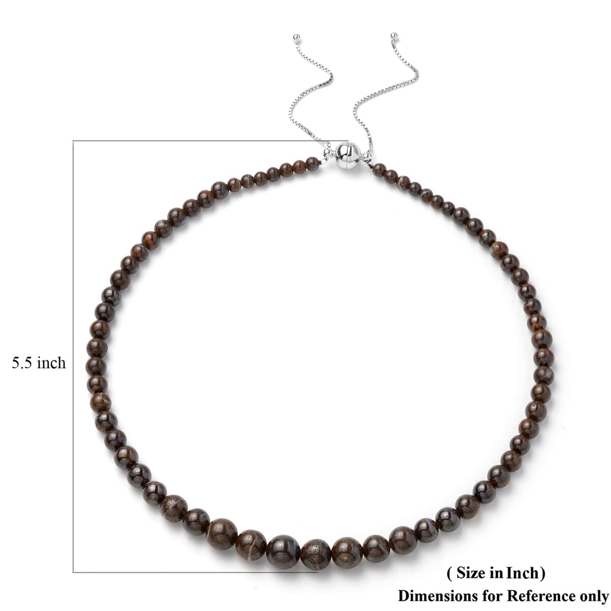 Boulder Opal Triplet 4-12mm Beaded Necklace 18-22 Inches in Rhodium Over Sterling Silver 199.50 ctw image number 4