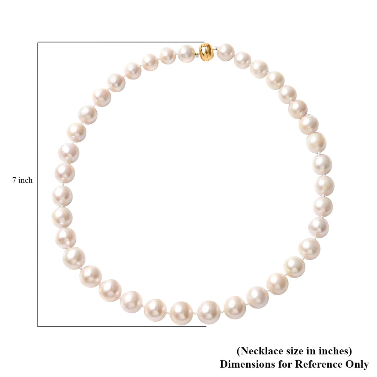 White Edison Pearl Necklace , 10K Yellow Gold Necklace , 18 Inch Necklace , Pearl Beads Necklace image number 4