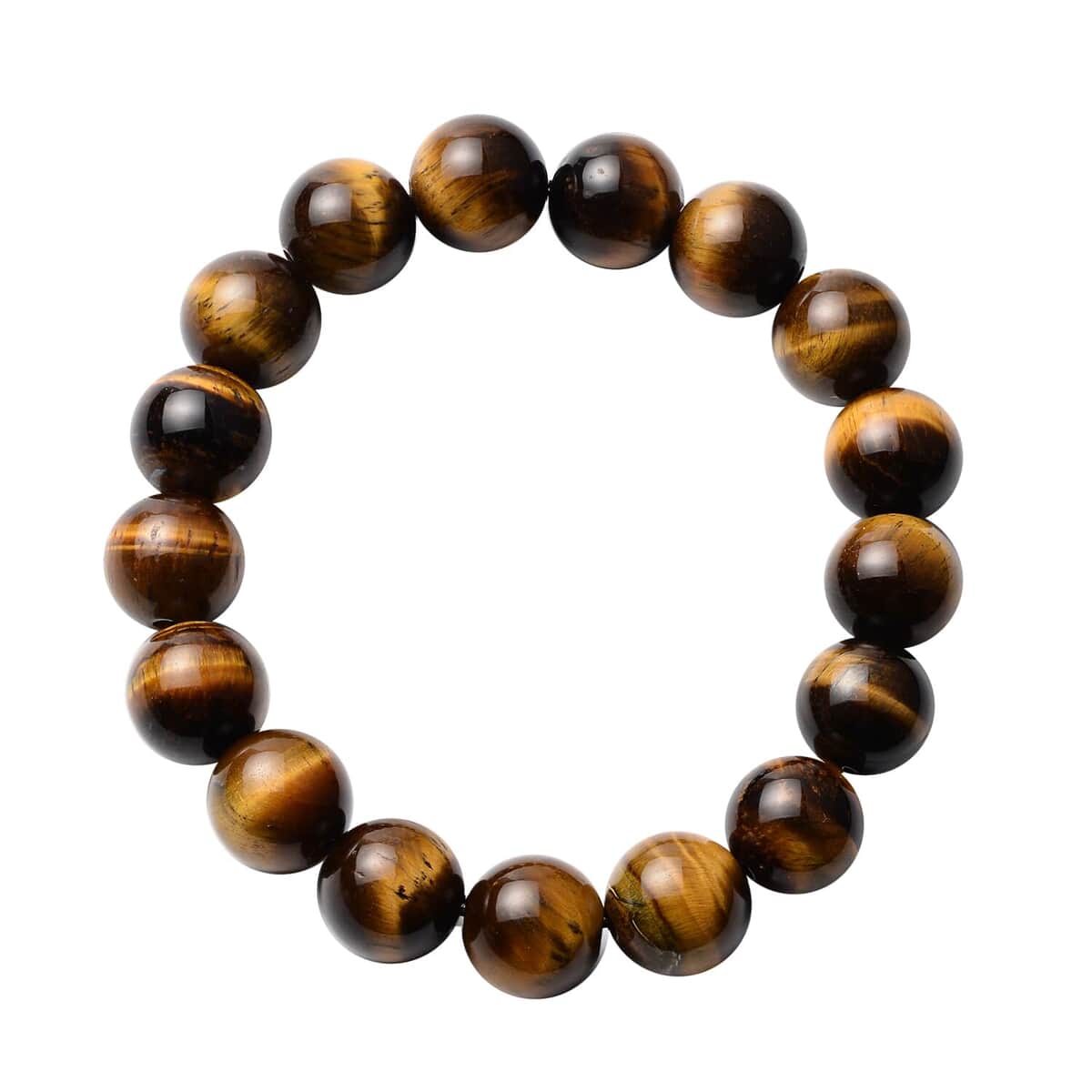 Premium Yellow Tiger Eye 237.50 ctw Beaded Stretch Bracelet, Adjustable Beads Bracelet, Tiger Eye Bead Jewelry image number 0