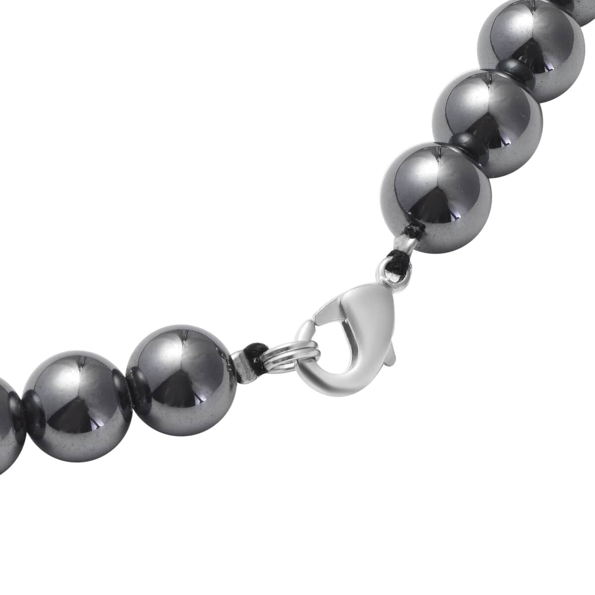 Hematite Beaded Layered Necklace 20 Inches in Silvertone image number 4
