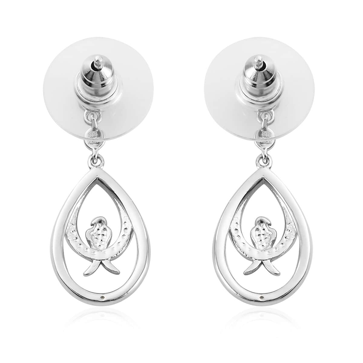 Karis Diamond Accent Dangle Earrings in Platinum Bond image number 3