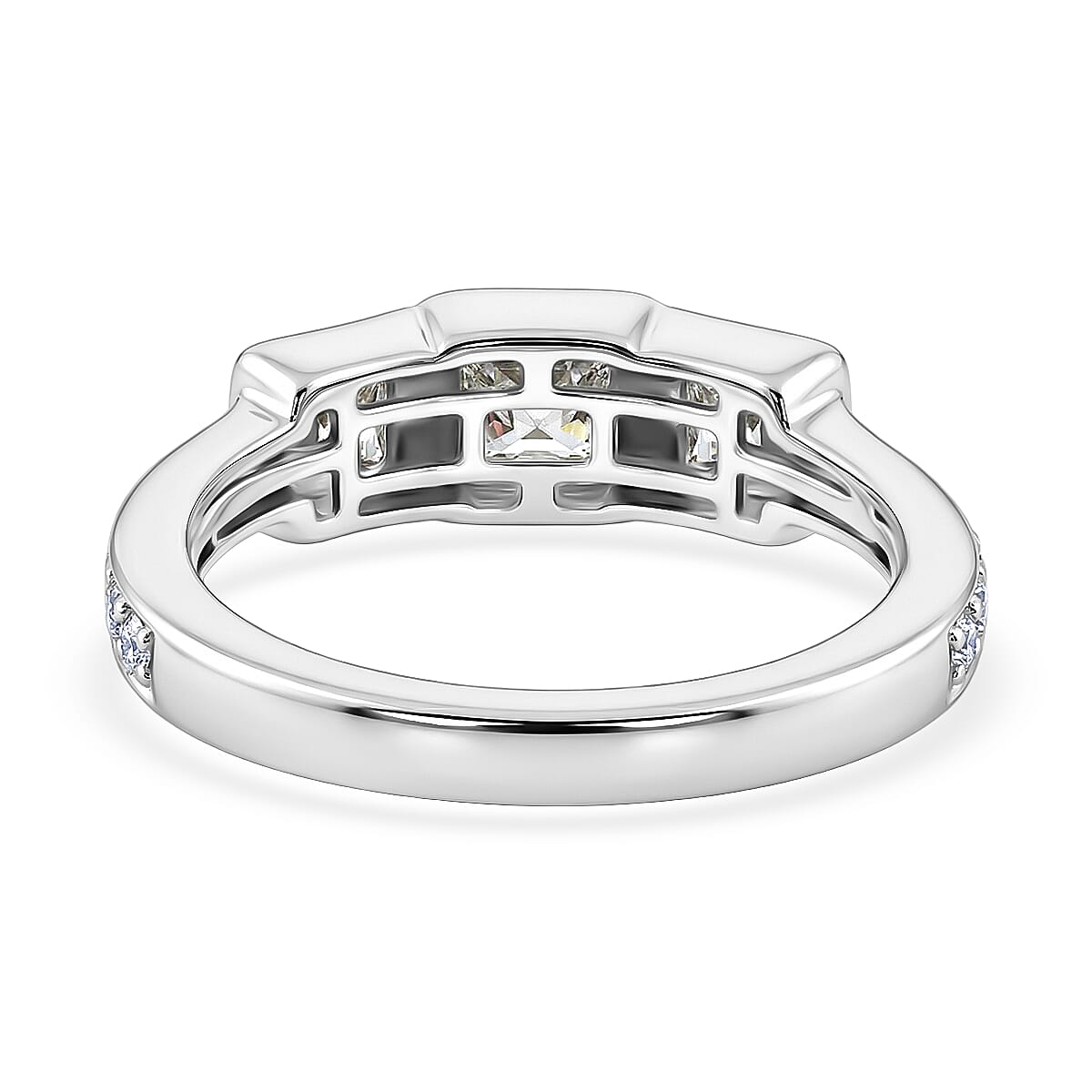 J Francis Zirconia by Swarovski 2.15 ctw Ring in Platinum Over Sterling Silver (Size 5.5)