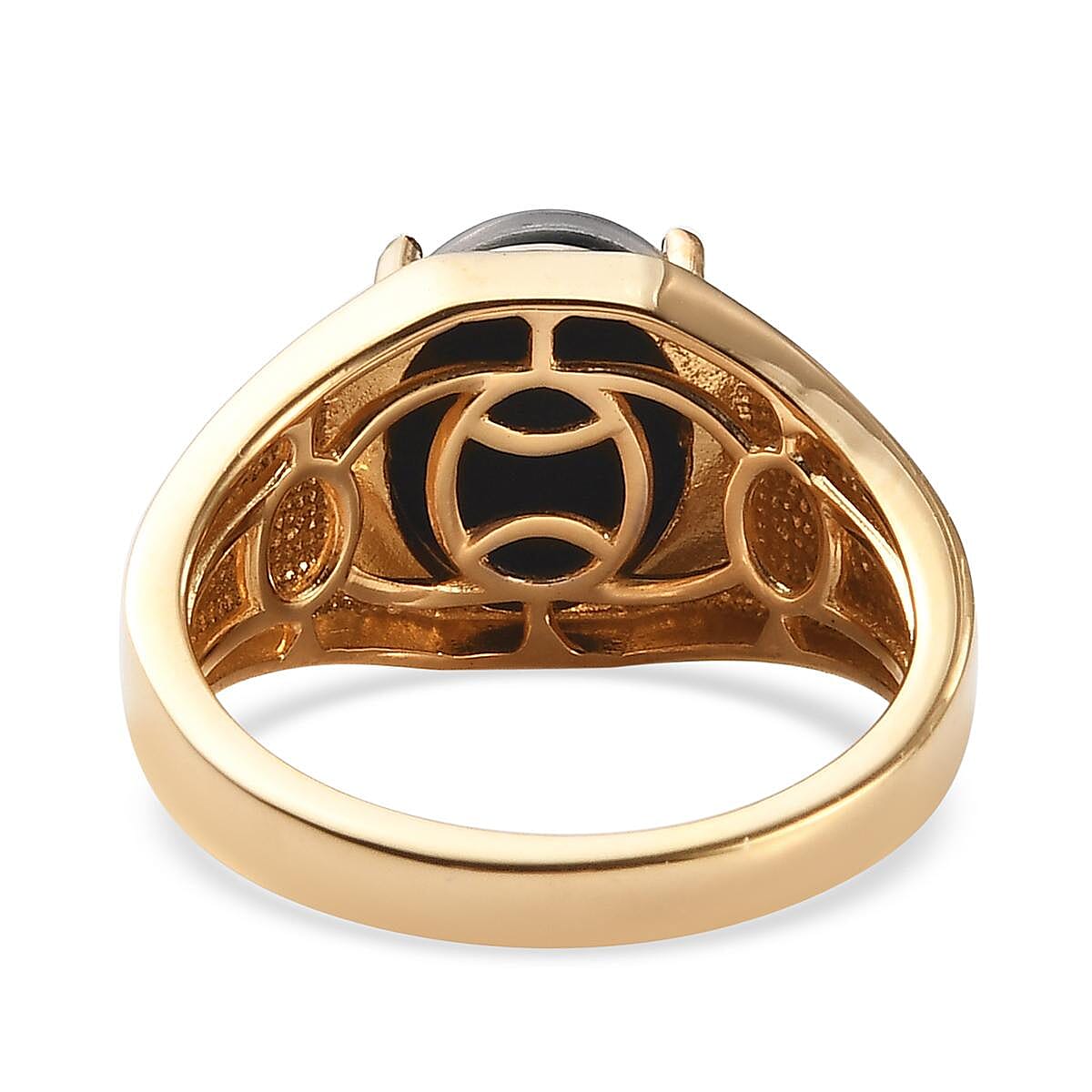 Boulder Opal Triplet Men's Ring in Vermeil Yellow Gold Over Sterling Silver (Size 12.0) 2.85 ctw image number 4