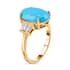 Iliana 18K Yellow Gold AAA Sleeping Beauty Turquoise and G-H SI Diamond Ring (Size 6.0) 5.10 Grams 4.30 ctw image number 3
