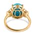 Iliana 18K Yellow Gold AAA Sleeping Beauty Turquoise and G-H SI Diamond Ring (Size 6.0) 5.10 Grams 4.30 ctw image number 4