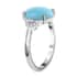 Certified Iliana 18K White Gold AAA Sleeping Beauty Turquoise and G-H SI Diamond Ring (Size 8.0) 2.70 ctw image number 3
