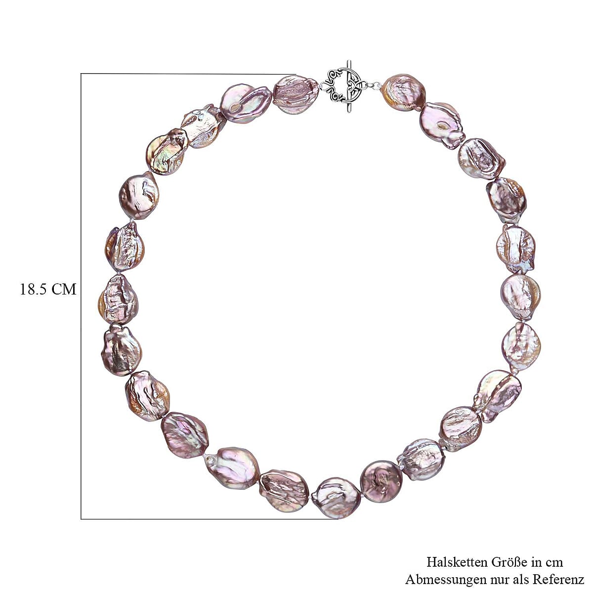 Multi Color Coin Freshwater Pearl Necklace 20 Inches in Sterling Silver image number 5