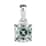 Luxoro 10K White Gold Blue Moissanite Oct 7x7 mm Solitaire Pendant 1.60 ctw