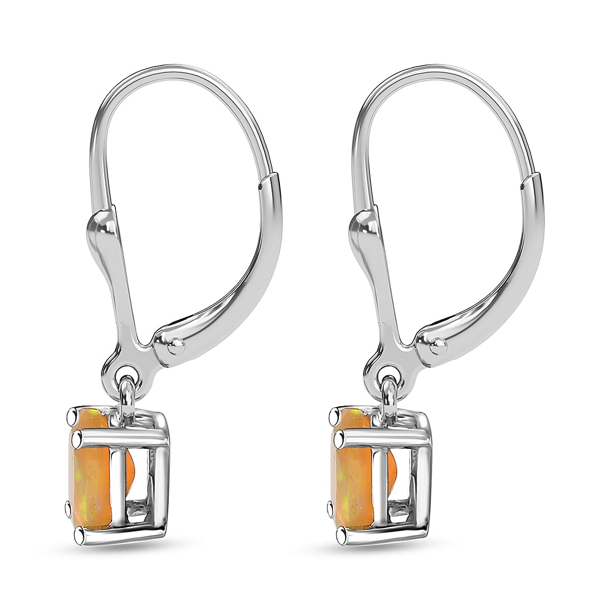 Premium Ethiopian Welo Opal 1.00 ctw Earrings in Platinum Over Sterling Silver