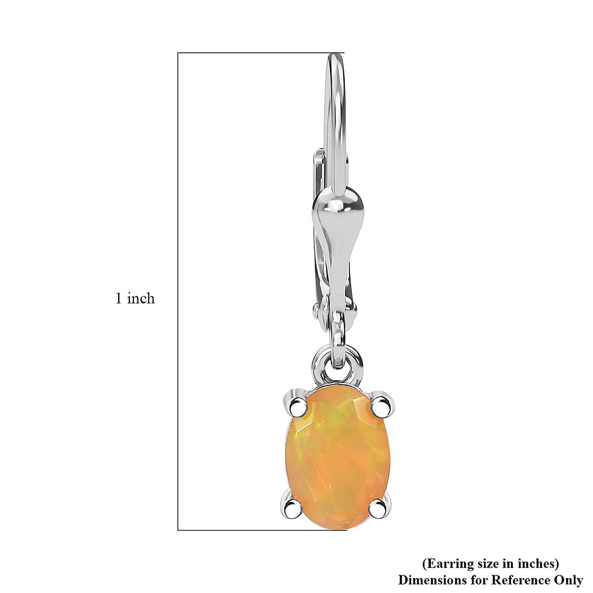 Premium Ethiopian Welo Opal 1.00 ctw Earrings in Platinum Over Sterling Silver