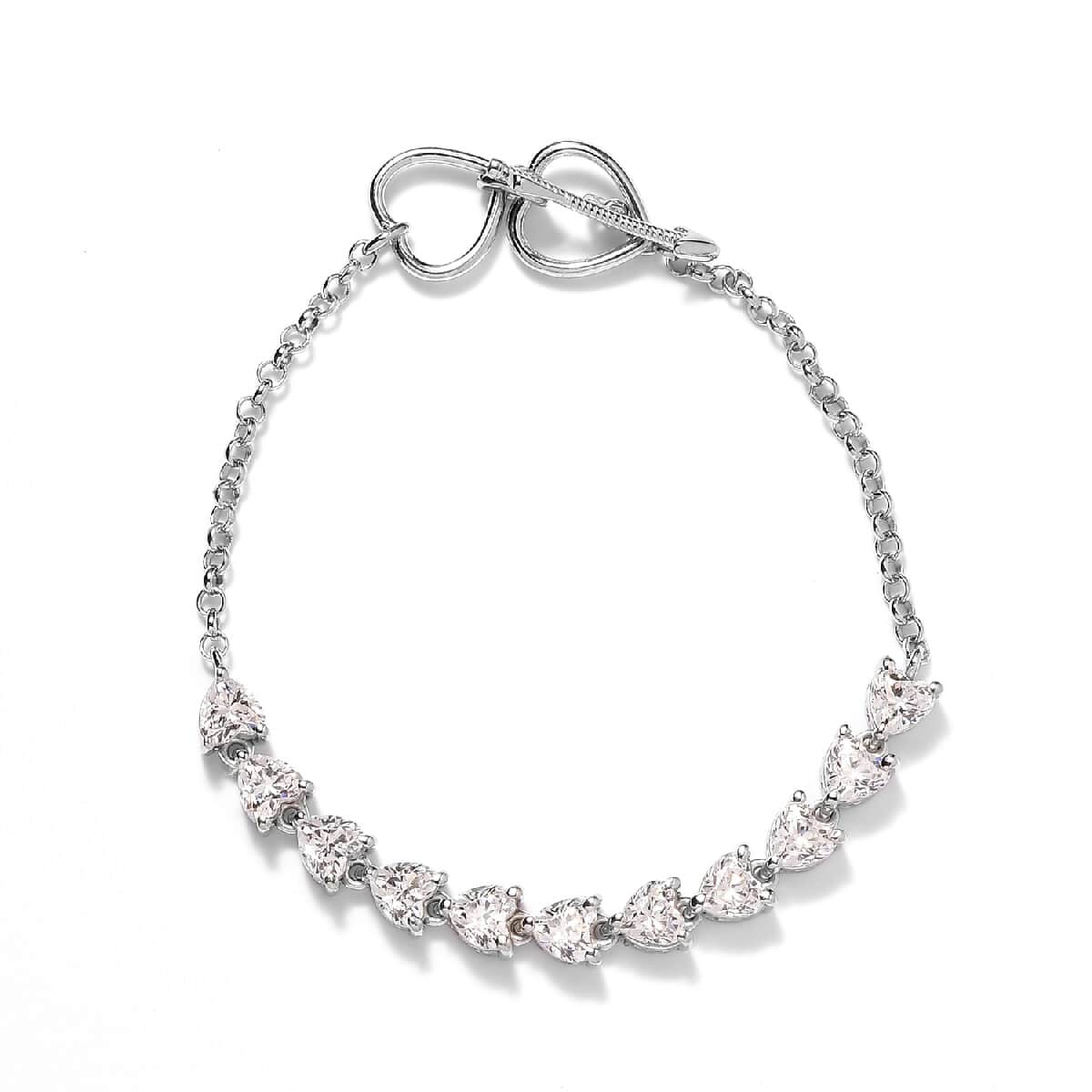 Lustro Stella Made with Finest CZ Bracelet in Platinum Over Sterling Silver (6.50 In) 8.75 ctw image number 0