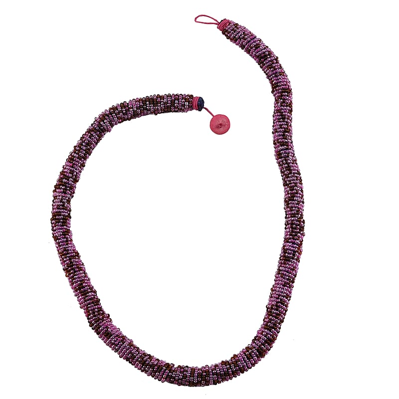 Simulated Pink Pearl and Coconut Shell Necklace 25 Inches