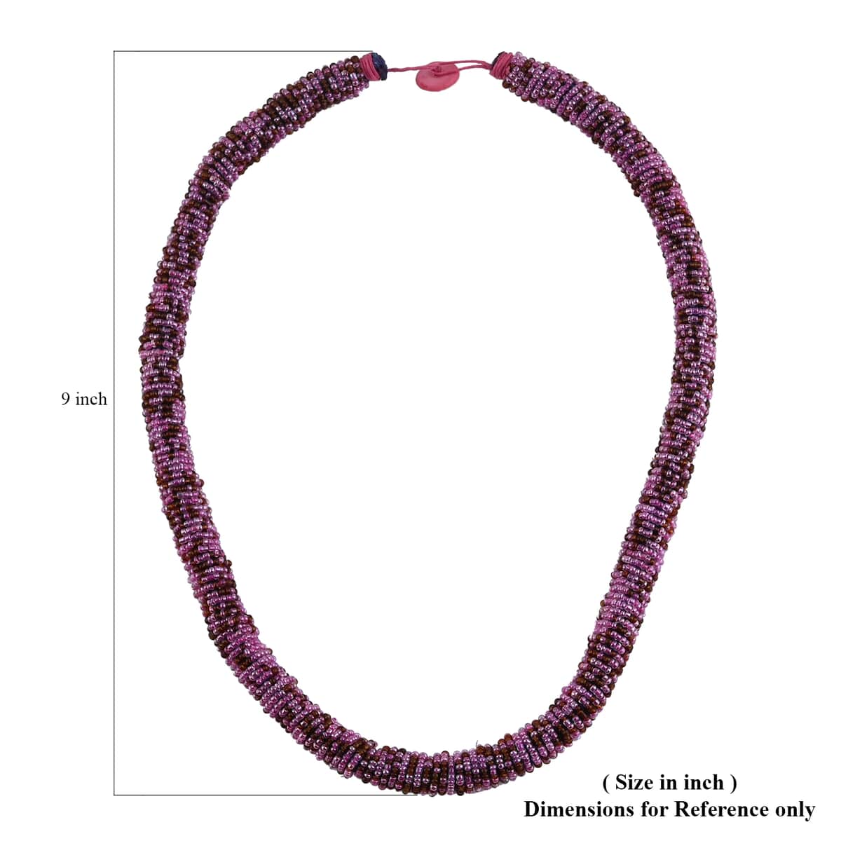 Simulated Pink Pearl and Coconut Shell Necklace 25 Inches image number 3