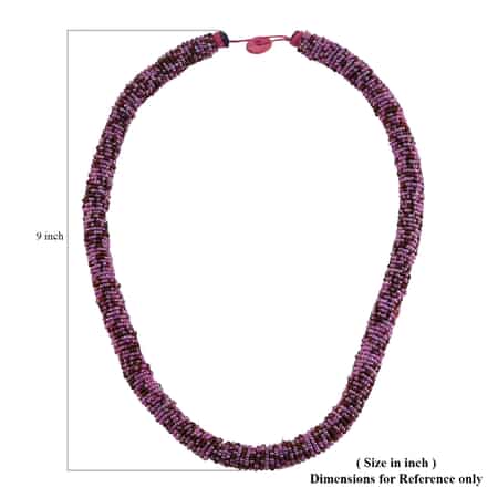 Simulated Pink Pearl and Coconut Shell Beaded Necklace 25 Inches image number 3