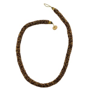 Simulated Golden Pearl and Coconut Shell Necklace 25 Inches