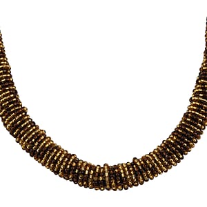Simulated Golden Pearl and Coconut Shell Necklace 25 Inches