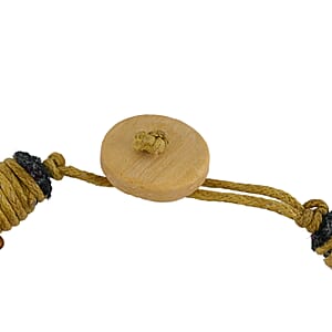 Simulated Golden Pearl and Coconut Shell Necklace 25 Inches