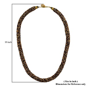 Simulated Golden Pearl and Coconut Shell Necklace 25 Inches