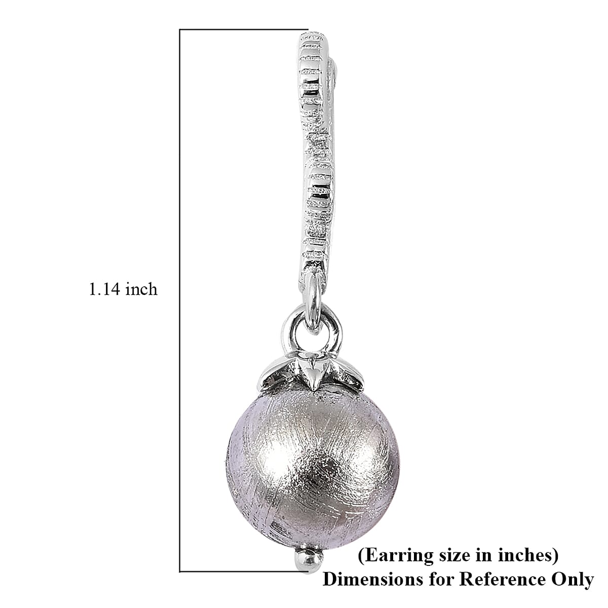 Marvelous Meteorite and White Zircon Beaded Drop Earrings in Rhodium Over Sterling Silver
