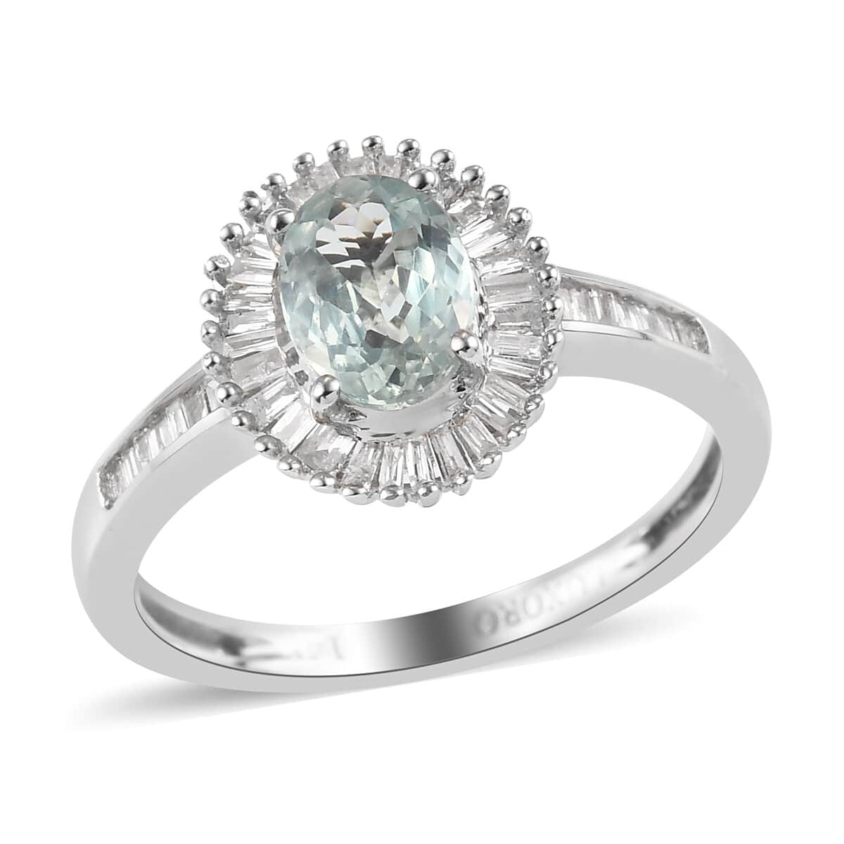 LUXORO 14K White Gold AAA Narsipatnam Alexandrite and G-H I3 Diamond Halo Ring 2.50 Grams 1.00 ctw image number 0