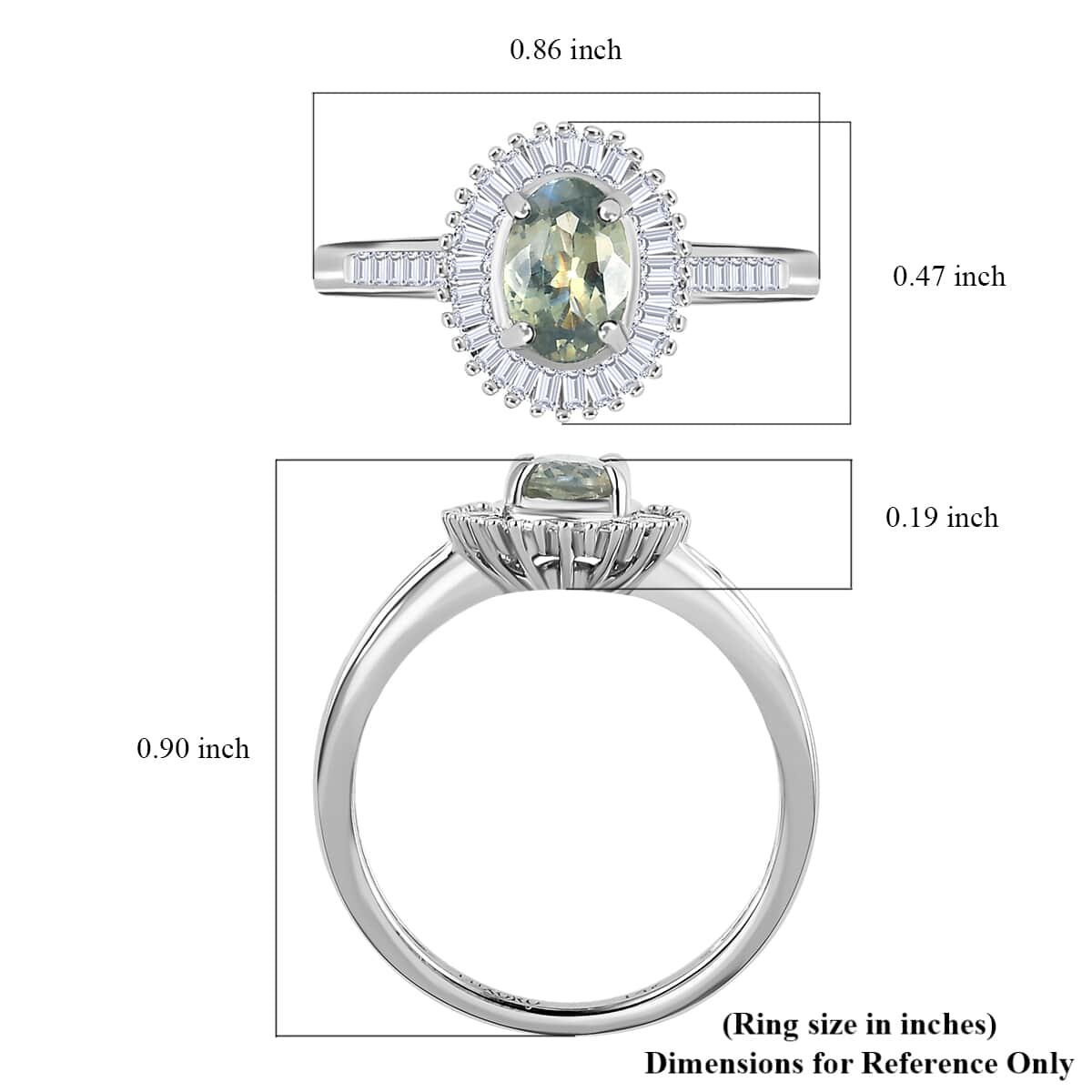 Luxoro 14K White Gold AAA Narsipatnam Alexandrite, Diamond (0.33 cts) Halo Ring (Size 6.0) 1.25 ctw image number 5