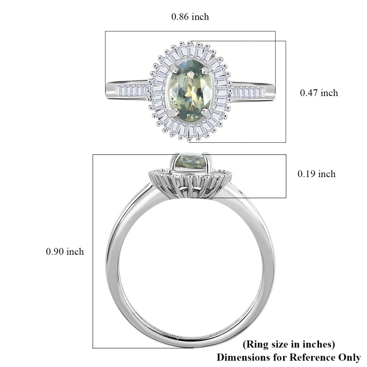 Luxoro 14K White Gold AAA Narsipatnam Alexandrite, Diamond (I3-G-H)(0.33 cts) Halo Ring (Size 7.0) 1.25 ctw image number 5
