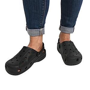 DU WA Black Ultra Lightweight Flexible EVA Convertible Slingback Clog - Size 9-9.5