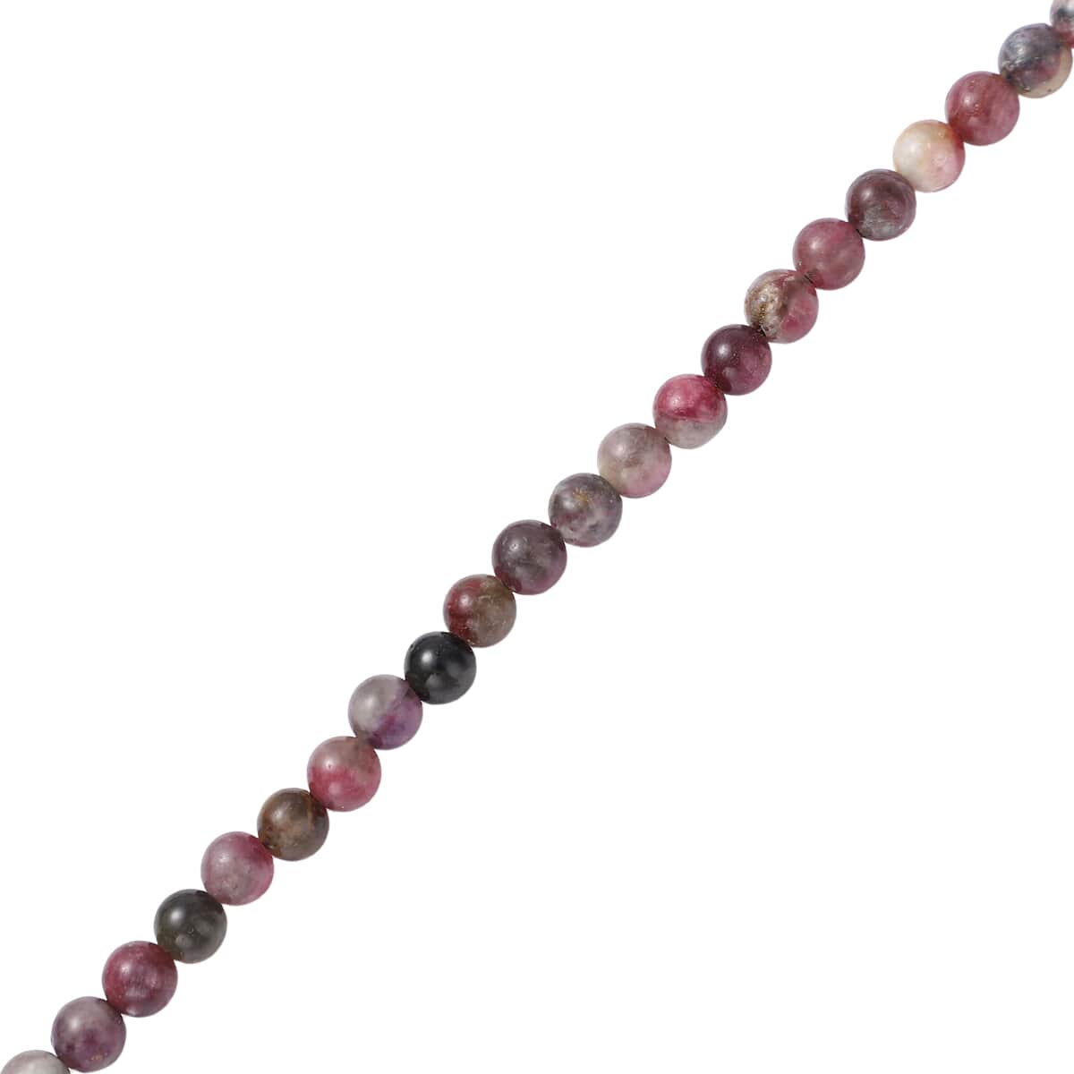 Multi-Tourmaline Beaded Necklace 36 Inches in Rhodium Over Sterling Silver Magnetic Lock 210.00 ctw image number 3
