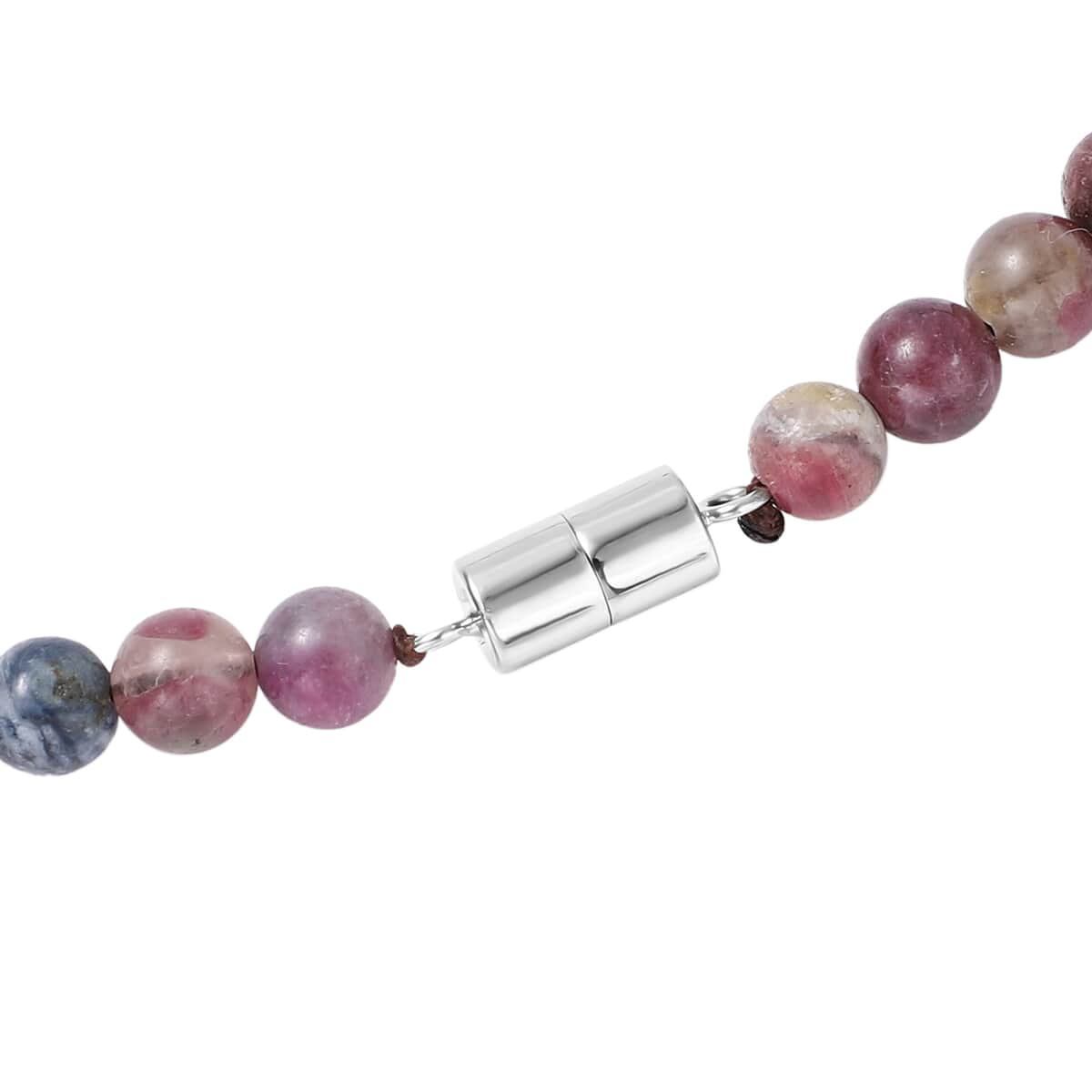 Multi-Tourmaline Beaded Necklace 36 Inches in Rhodium Over Sterling Silver Magnetic Lock 210.00 ctw image number 4
