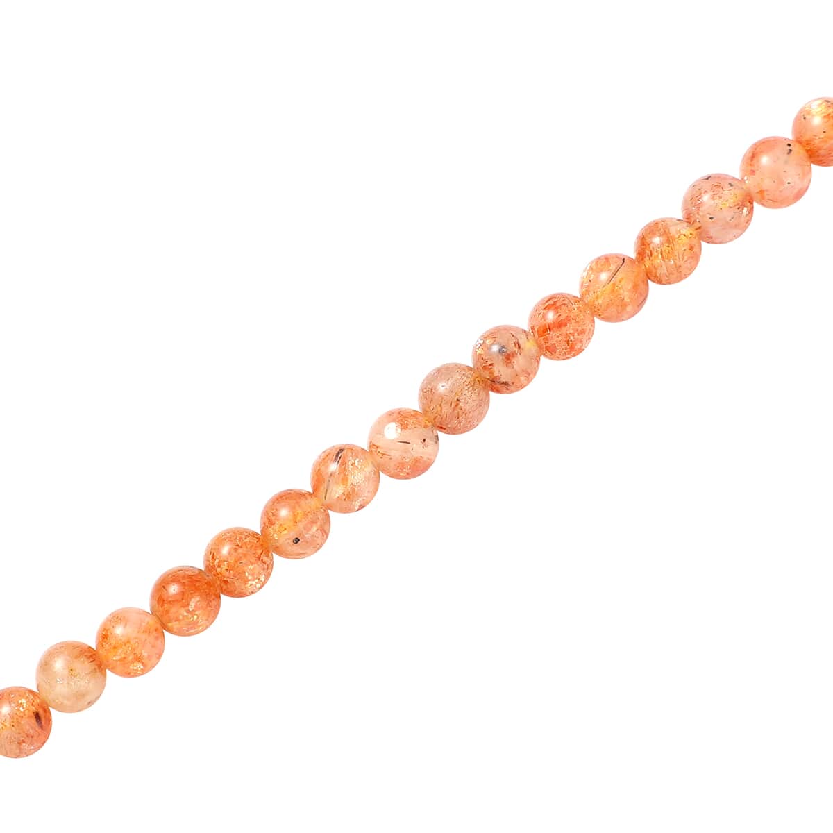 Golden Sunstone Beaded Necklace 36 Inches in Rhodium Over Sterling Silver Magnetic Lock 216.00 ctw image number 3
