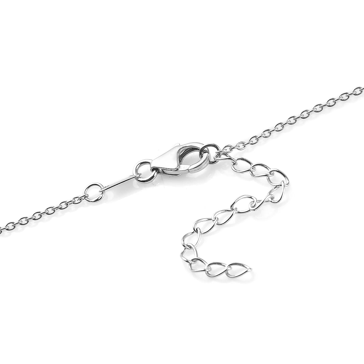 Platinum Over Sterling Silver Secret Message Envelope Necklace (18-20 Inches) (4 g) image number 5