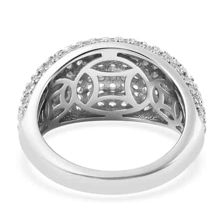 LUSTRO STELLA Made with Finest CZ Dome Ring in Rhodium Over Sterling Silver (Size 8.0) 4.20 ctw image number 4