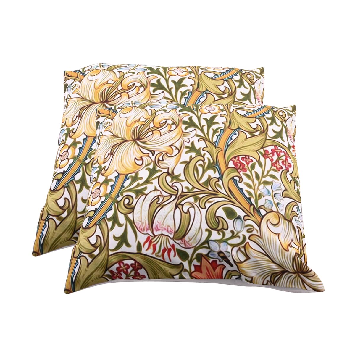 Set of 2pcs Multi Color Floral Pattern 100% Polyester Cushion Covers , Sofa Couch Cushion Covers , Decorative Pillow Covers image number 0
