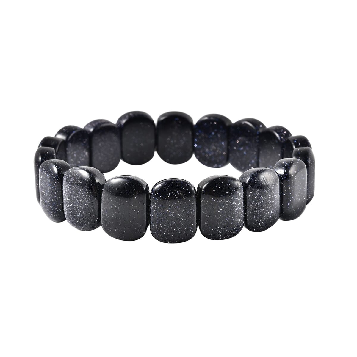 Blue Goldstone Section Stretch Bracelet 124.50 ctw image number 0