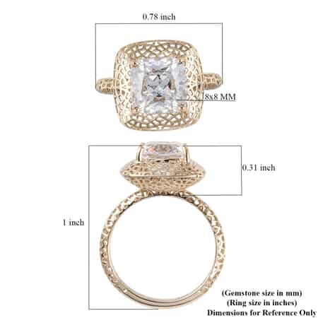 LUXORO 10K Yellow Gold Made with Finest CZ Ring (Size 10.0) 1.15 ctw image number 5