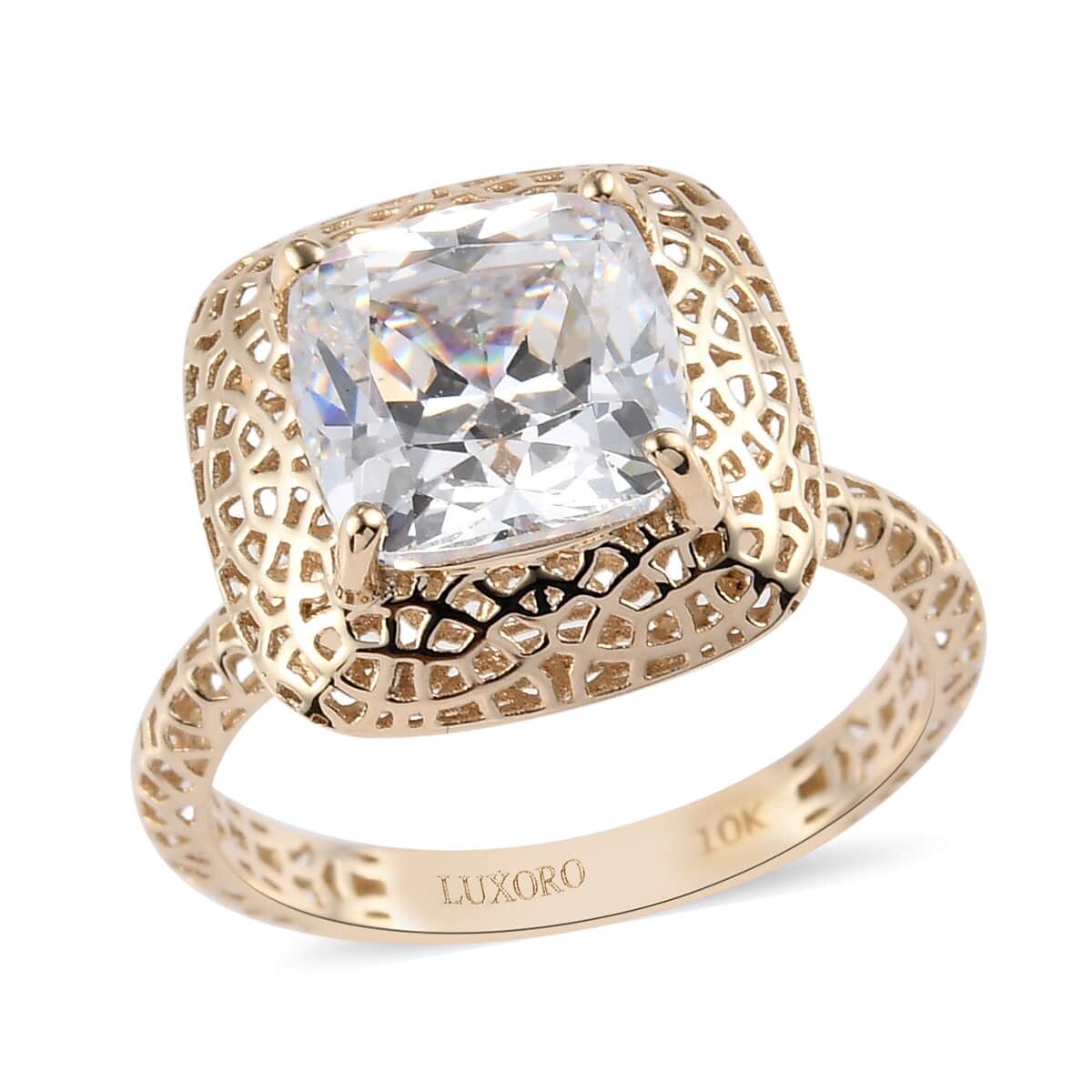 LUXORO 10K Yellow Gold Made with Finest CZ Ring (Size 9.0) 1.15 ctw image number 0