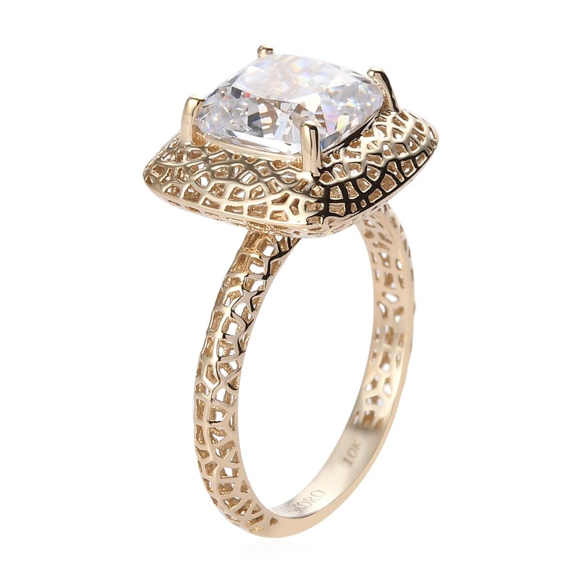 LUXORO 10K Yellow Gold Made with Finest CZ Ring (Size 9.0) 1.15 ctw image number 3
