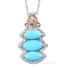 American Natural Sleeping Beauty Turquoise and Multi Gemstone Pendant Necklace 20 In in Vermeil Yellow Gold and Platinum Over Sterling Silver 3.85 ctw image number 0